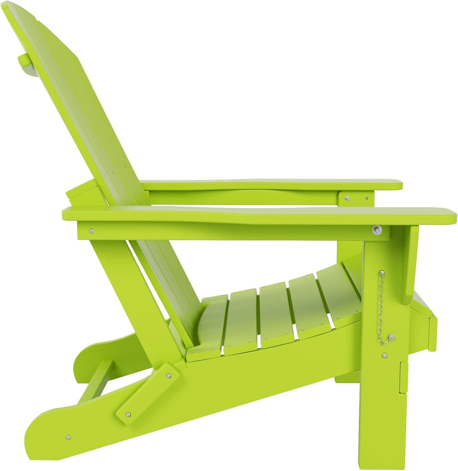 Lime Green HDPE Folding Adirondack Patio Chair