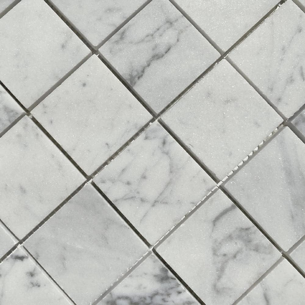 Carrara White Marble 2x2 Square Mosaic Tile for Bathroom and Outdoor