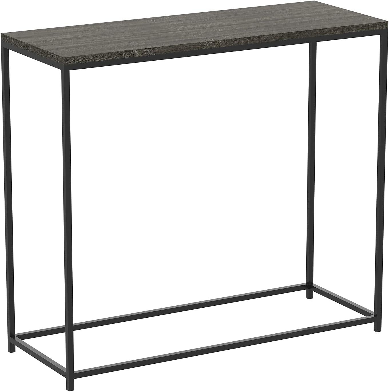 31 in. Dark Grey Rectangle Wood Console Table