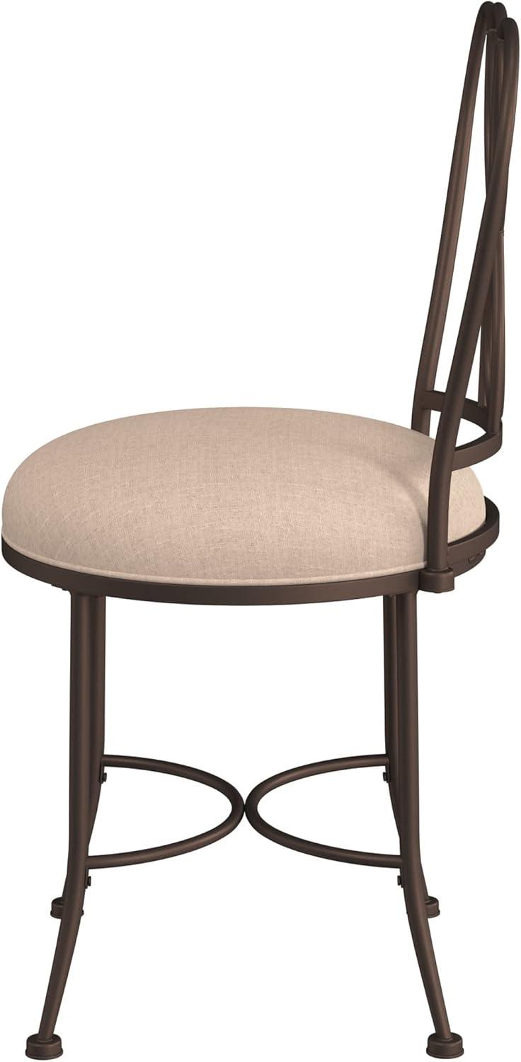 18.5" Christina Metal Vanity Stool Bronze/Cream - Hillsdale Furniture