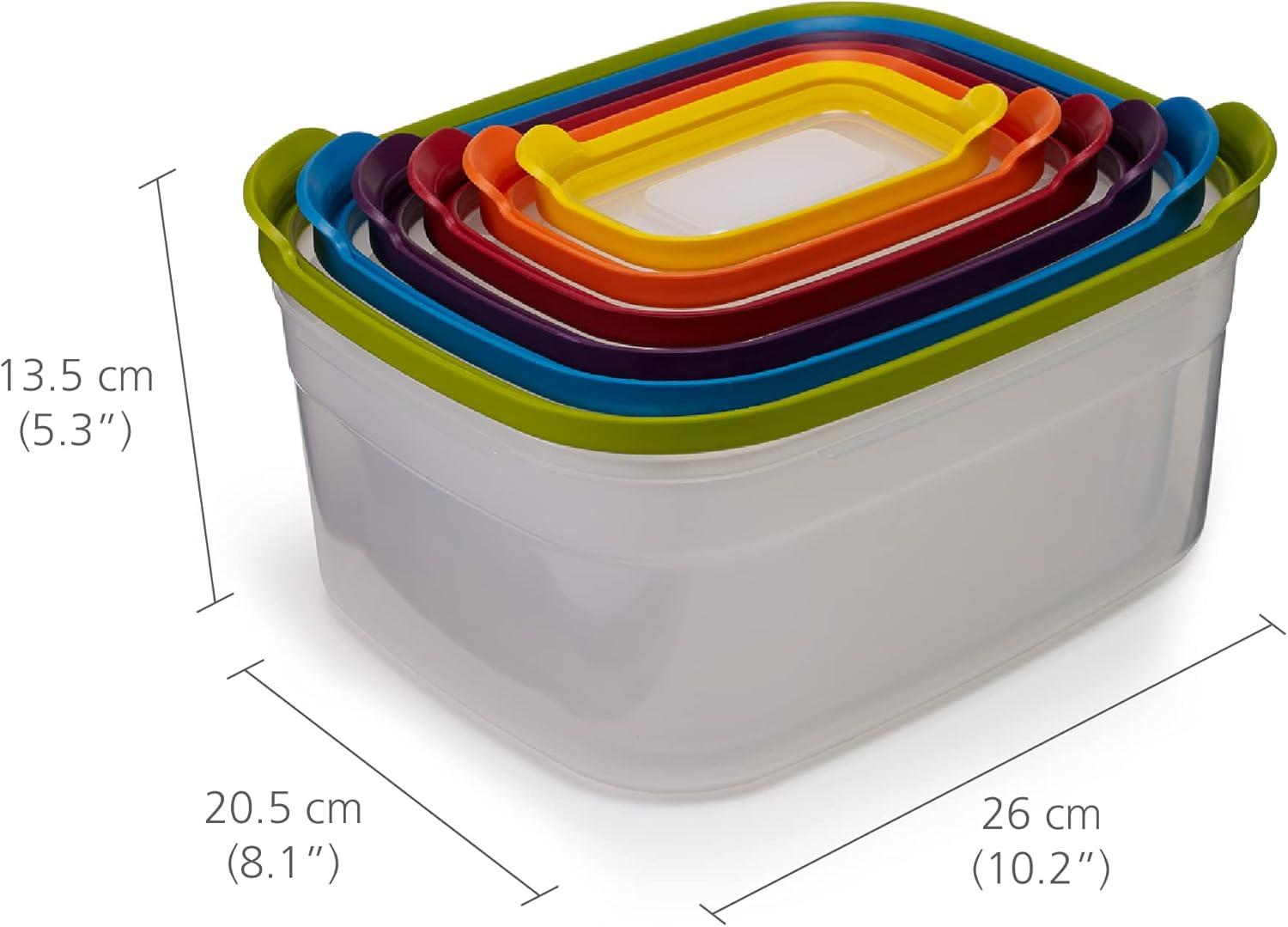 Joseph Joseph 12-Piece Clear Plastic Nesting Food Storage Set