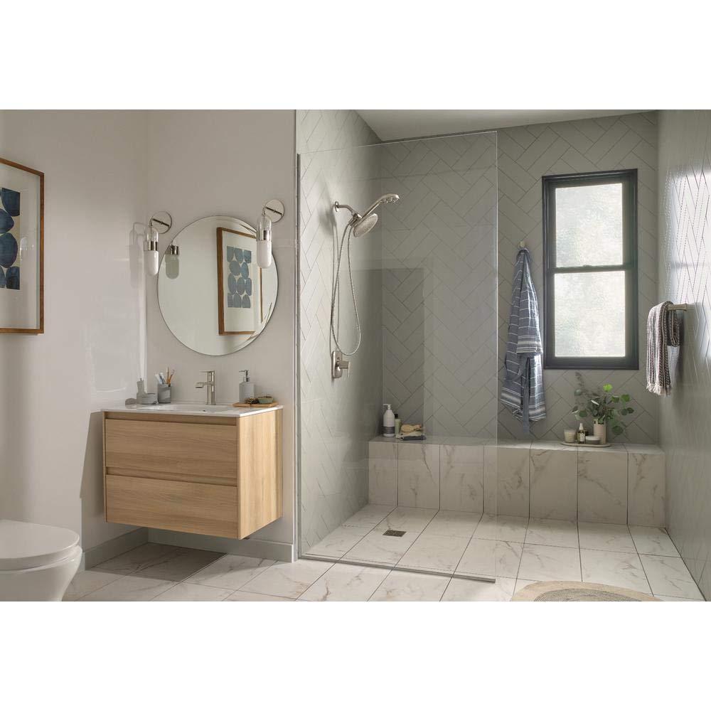 HydroRoller Massage 3-Spray 7.5 in Dual Handheld Shower Head with Body Spray in Spot Resist Brushed Nickel