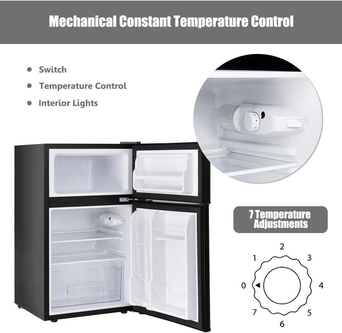 FORCLOVER FORCLOVER 3.2 Cubic Feet Freestanding Mini Fridge with Freezer