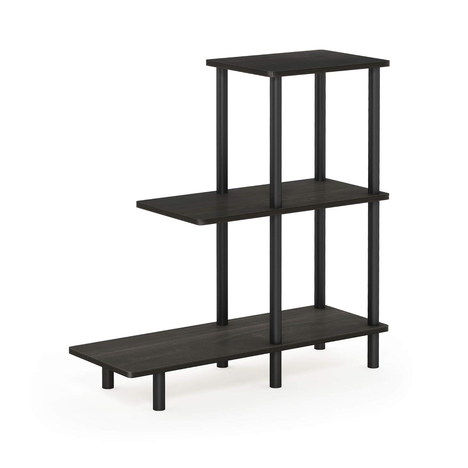 18127EX-BK Turn-N-Tube 3-Tier Sofa Side Table, Espresso & Black - 31.5 x 25.63 x 11.61 in.