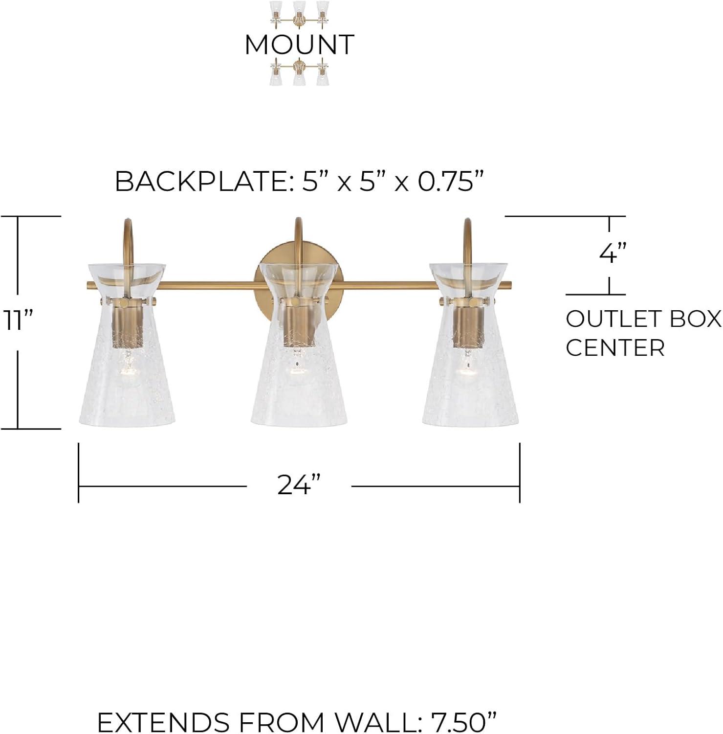 3 Light Bath Vanity-Aged Brass Finish Capital Lighting 142431Ad