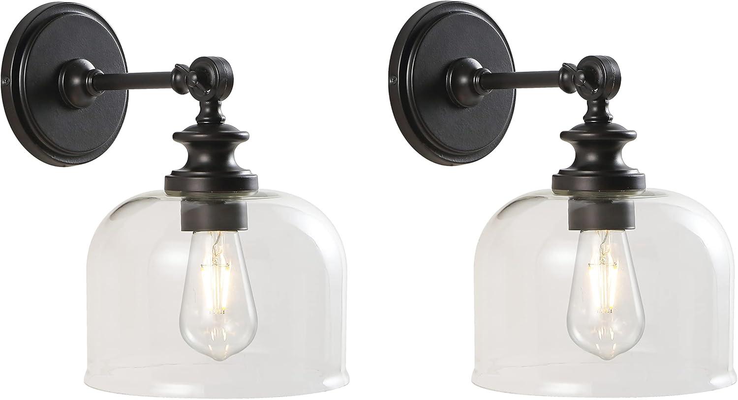 Neri 8" Wall Sconce (Set of 2) - SCN4065 - Oil Rub Bronze/Clear - Safavieh