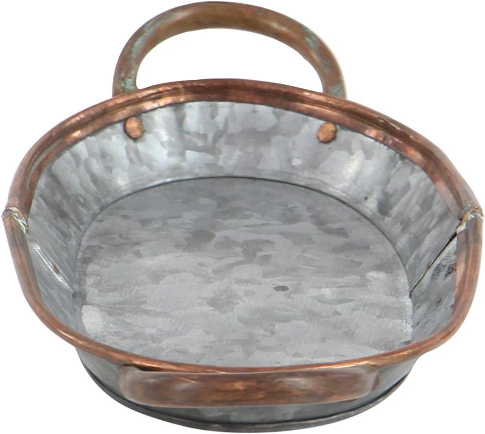 DecMode 14", 22", 28"W Gray Metal Galvanized Tray, 3-Pieces