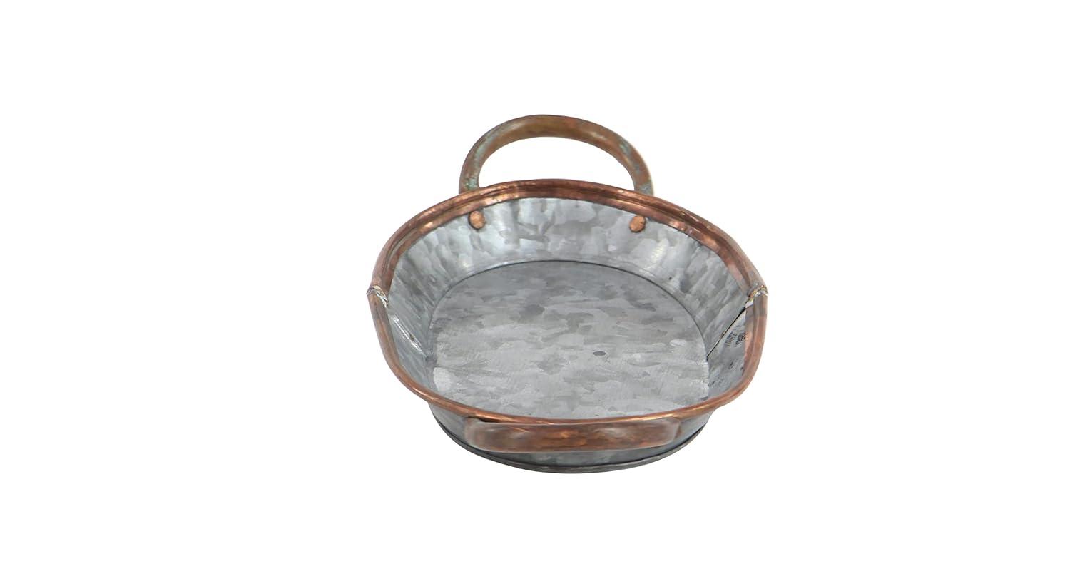 DecMode 14", 22", 28"W Gray Metal Galvanized Tray, 3-Pieces