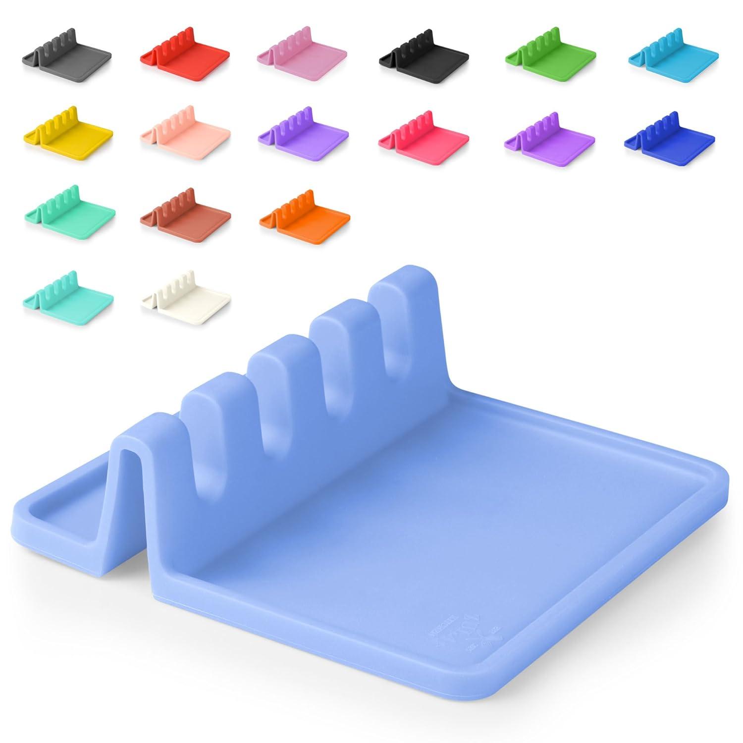 Zulay Silicone Utensil Rest with Drip Pad for Multiple Utensils BPA-Free Stove Top - Gray