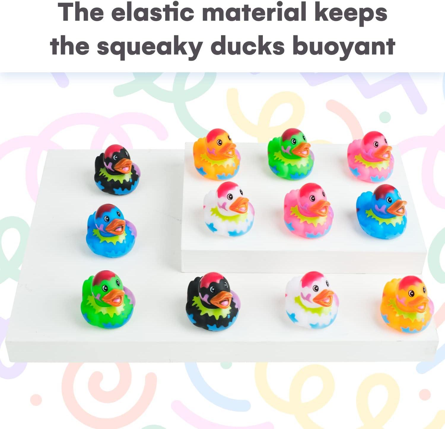 Kicko Assorted Rubber Ducks - 2 inches - for Kids, Sensory Play, Stress Relief, Novelty