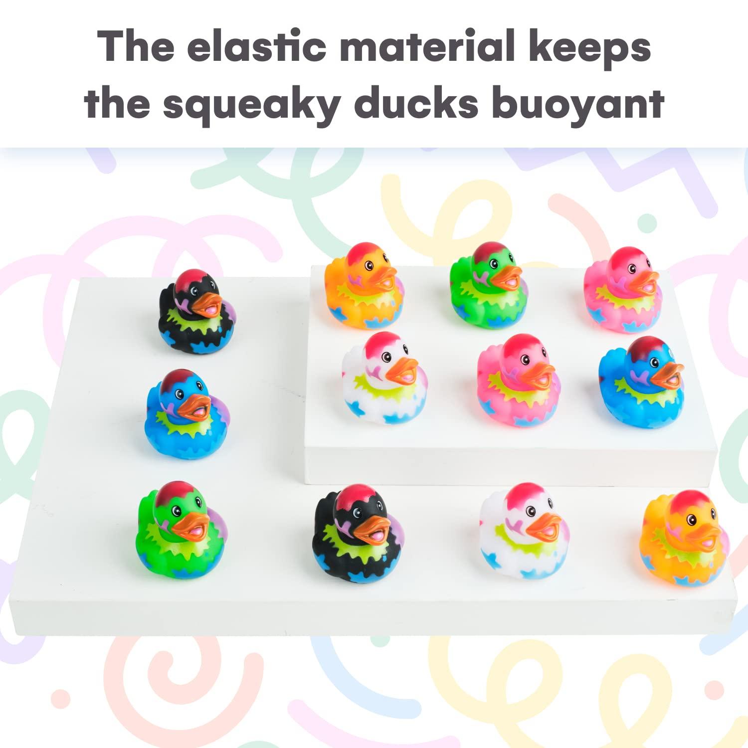 Kicko Assorted Rubber Ducks - 2 inches - for Kids, Sensory Play, Stress Relief, Novelty
