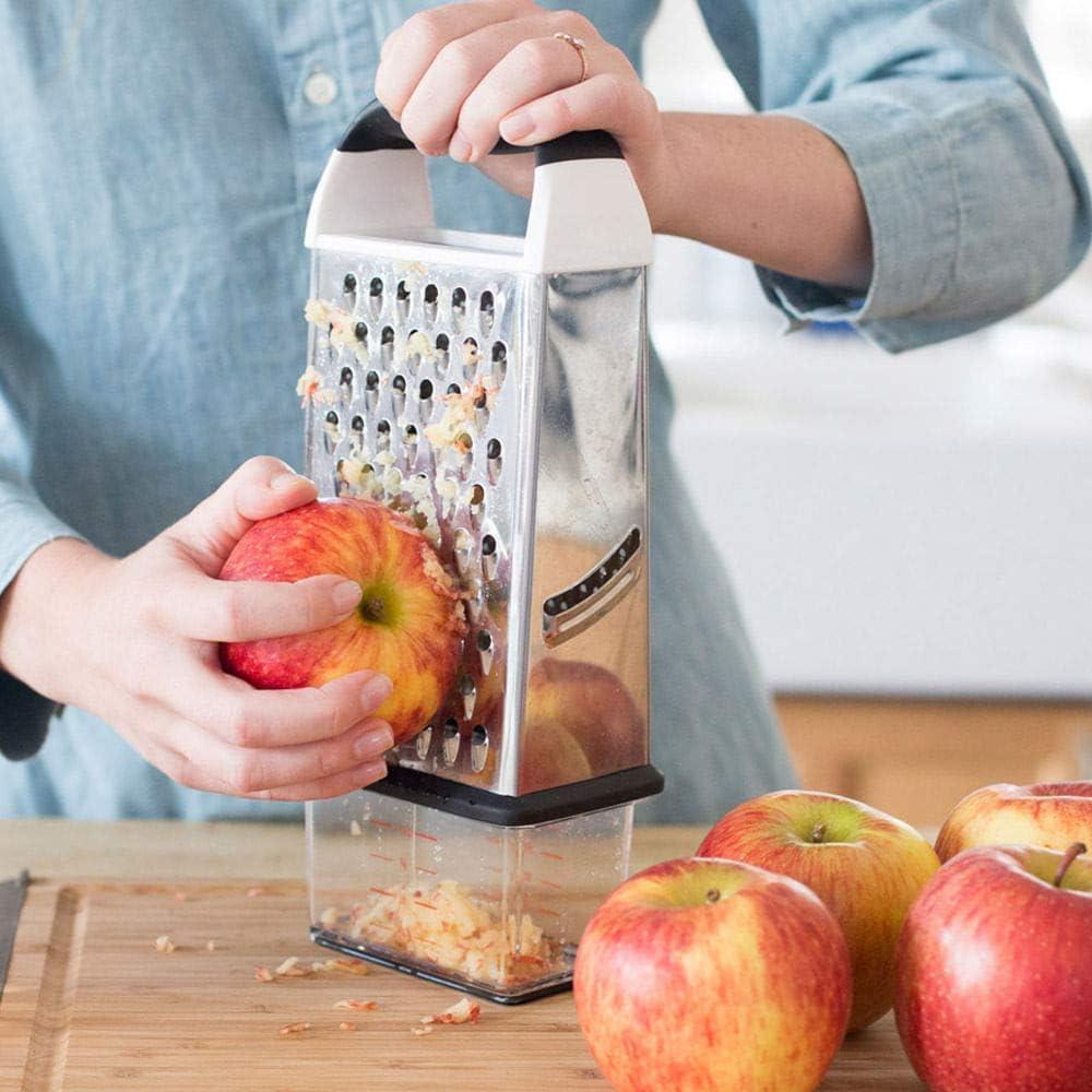 Stainless Steel Box Grater with Attachable Container