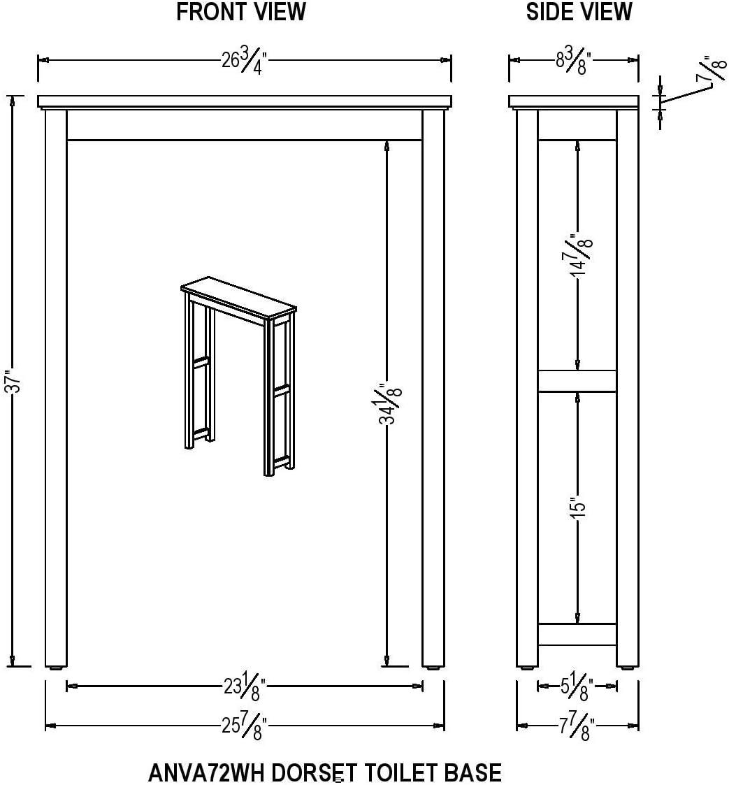 White Wood Over-the-Toilet Storage Shelf