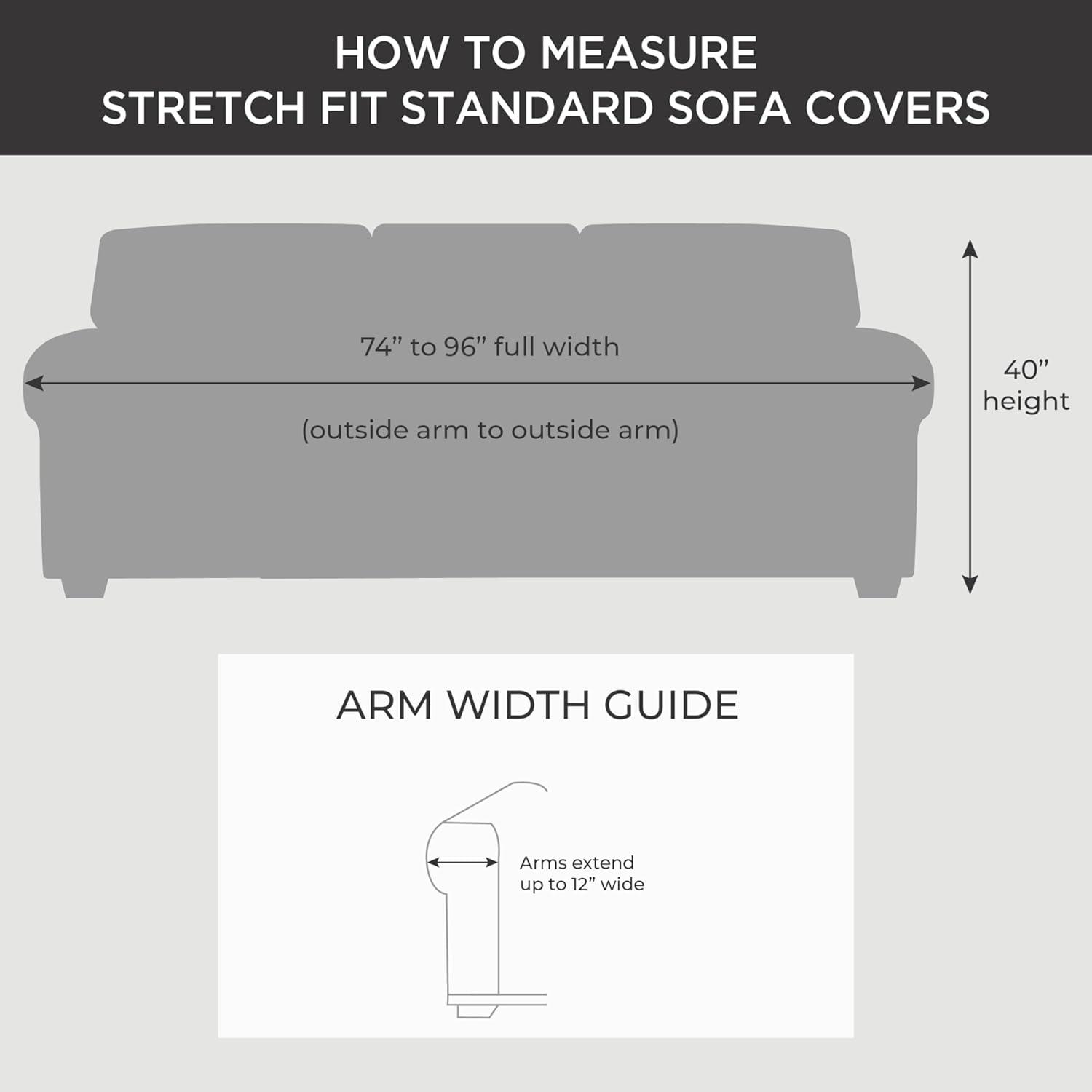 Sure Fit Hampstead Stretch Velvet Extra Large Sofa Machine Washable Couch Cover Light Gray: Pet Friendly, Indoor Use, Microfiber & Spandex