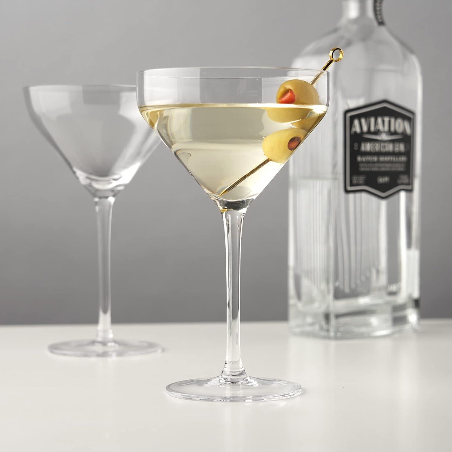 Raye Angled Crystal Martini Glasses