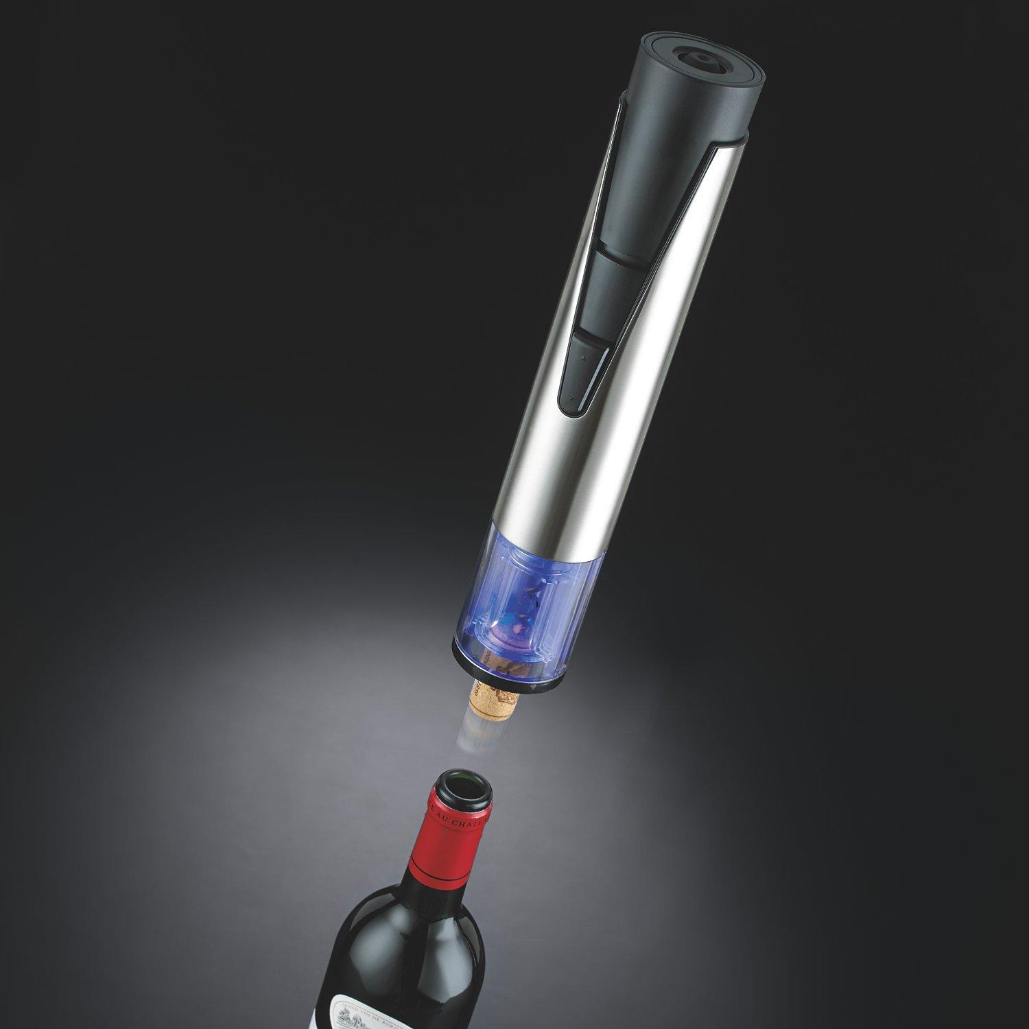 Stainless Steel Cordless Wine Bottle Opener and Preserver Set