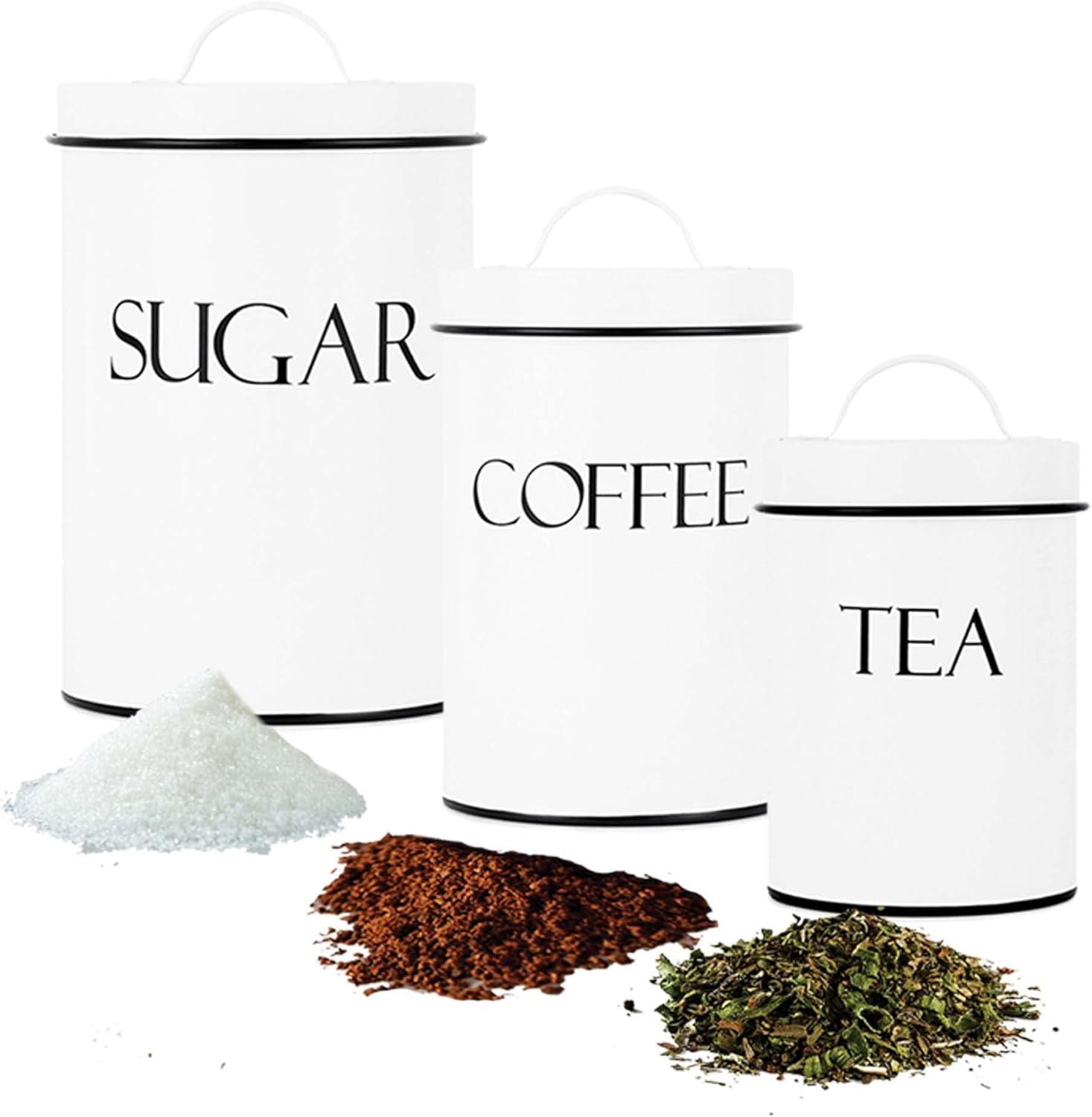 Outshine Co Outshine Farmhouse Nesting Kitchen Canister Set Perfect for Flour Coffee Tea Sugar (Set of 4)