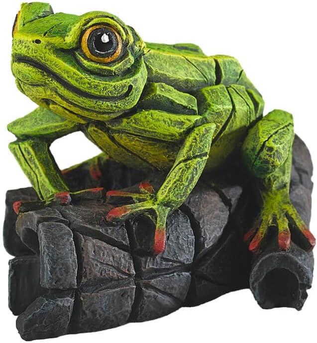 Hand-Painted Green Resin Tree Frog Figurine