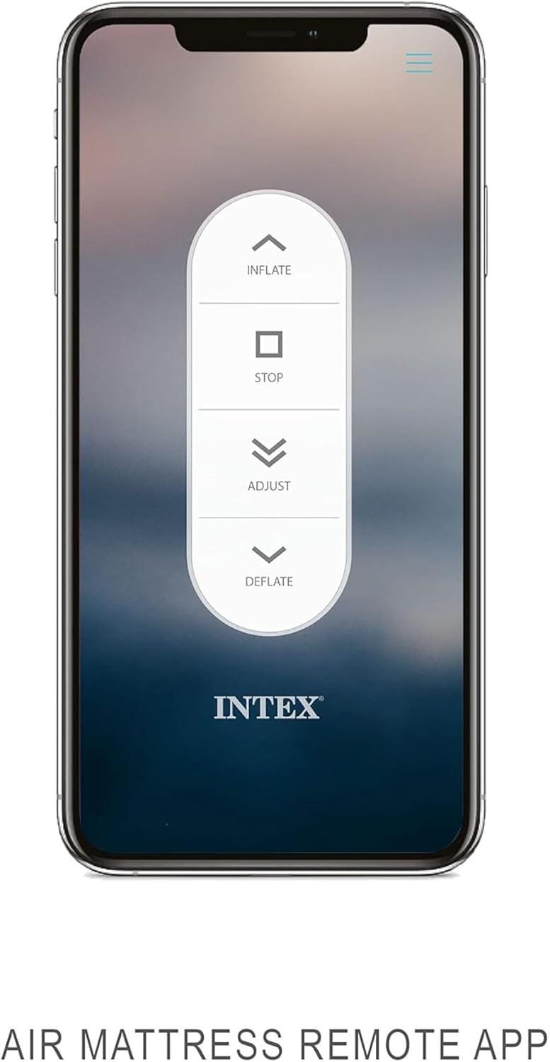 Intex: PremAire II Elevated Airbed - Queen - Gray, 18" Inflatable Air Mattress, Built-in Electric Pump, Firmness Control Button, 600lb Cap, 64925ED