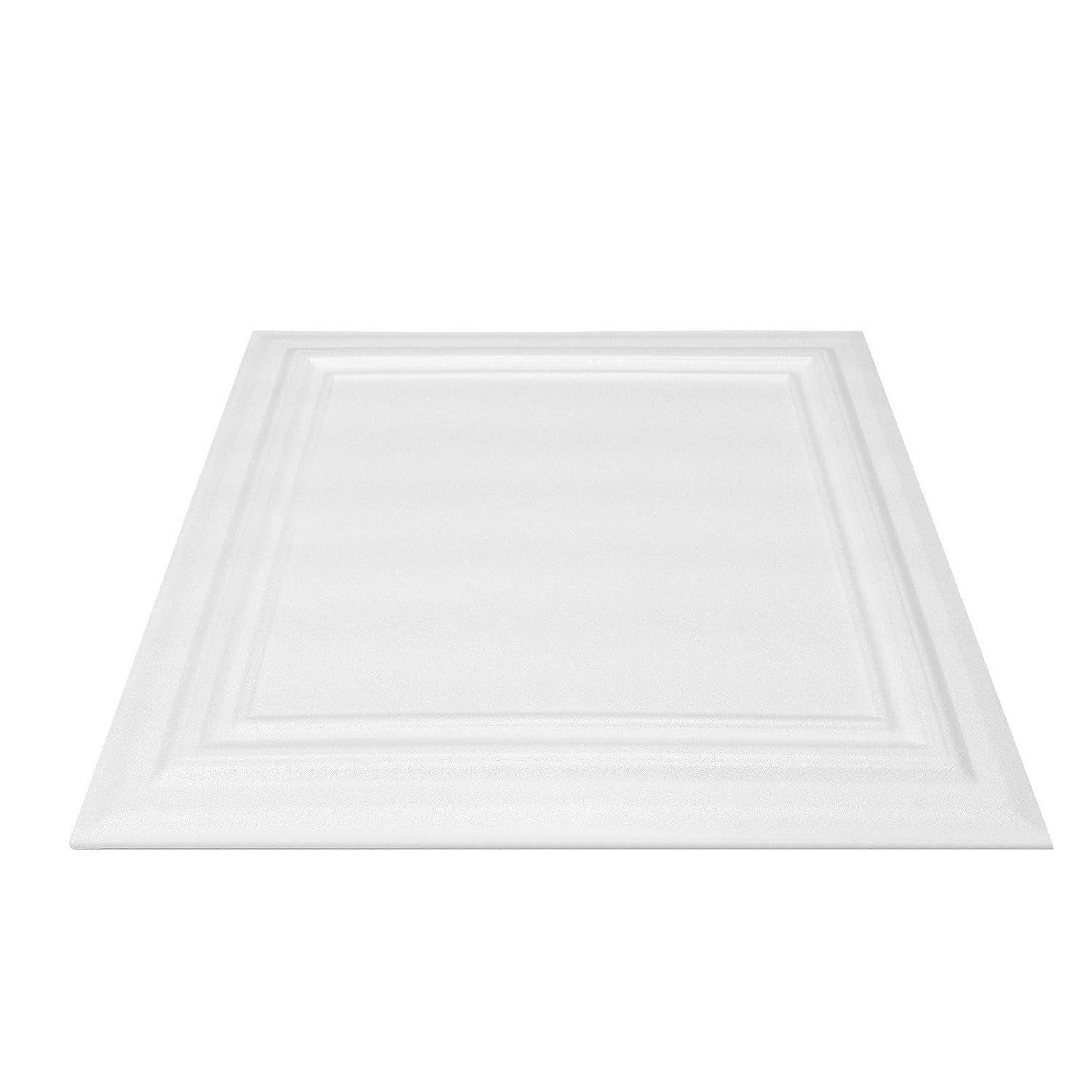 VEVOR 20in x 20in Drop Ceiling Tiles (48-Pack), Easy Installation/Cutting Plastic Glue-up, Cover 133 Sq. Ft, Basement Ceiling Covering for Home/Office Decoration