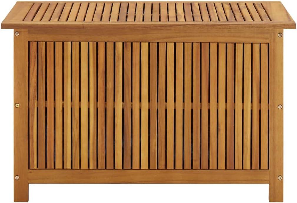 vidaXL Patio Storage Box 35.4Inchx19.7Inchx22.8Inch Solid Acacia Wood