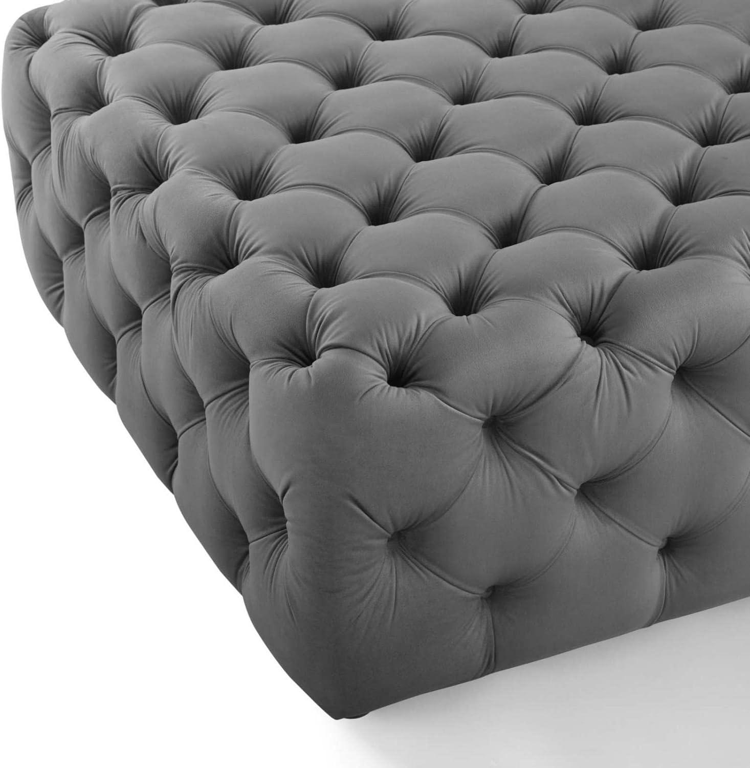 Modway Amour Tufted Button Round Performance Velvet Ottoman