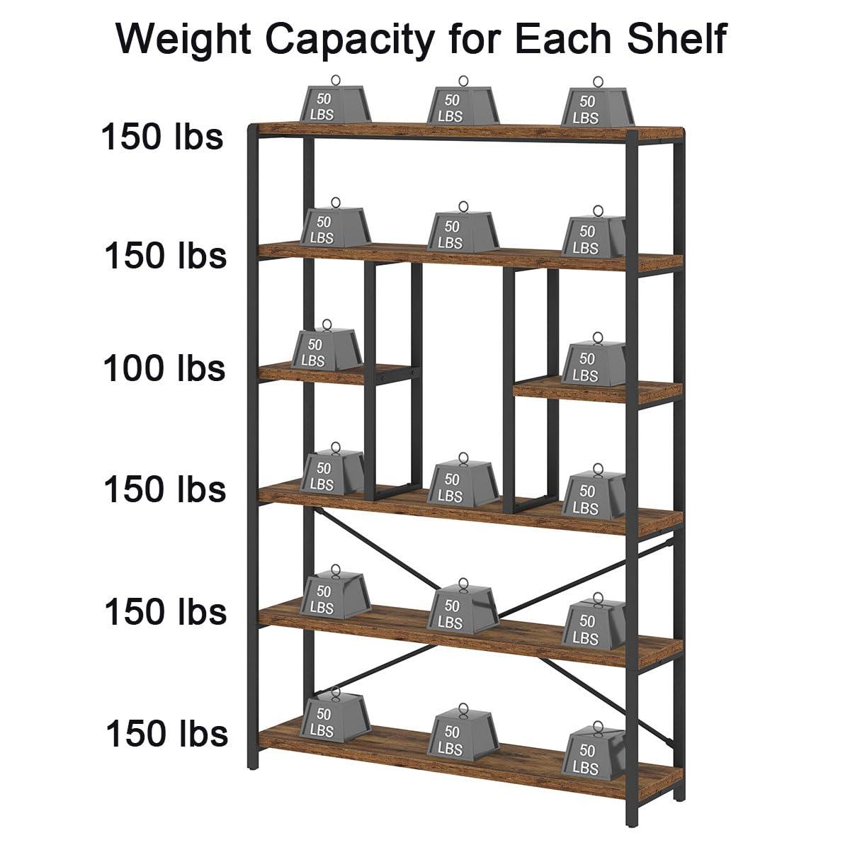 Tribesigns 7-Tier L-Shaped Bookshelf, Modern Corner Book Display Shelving Unit Black