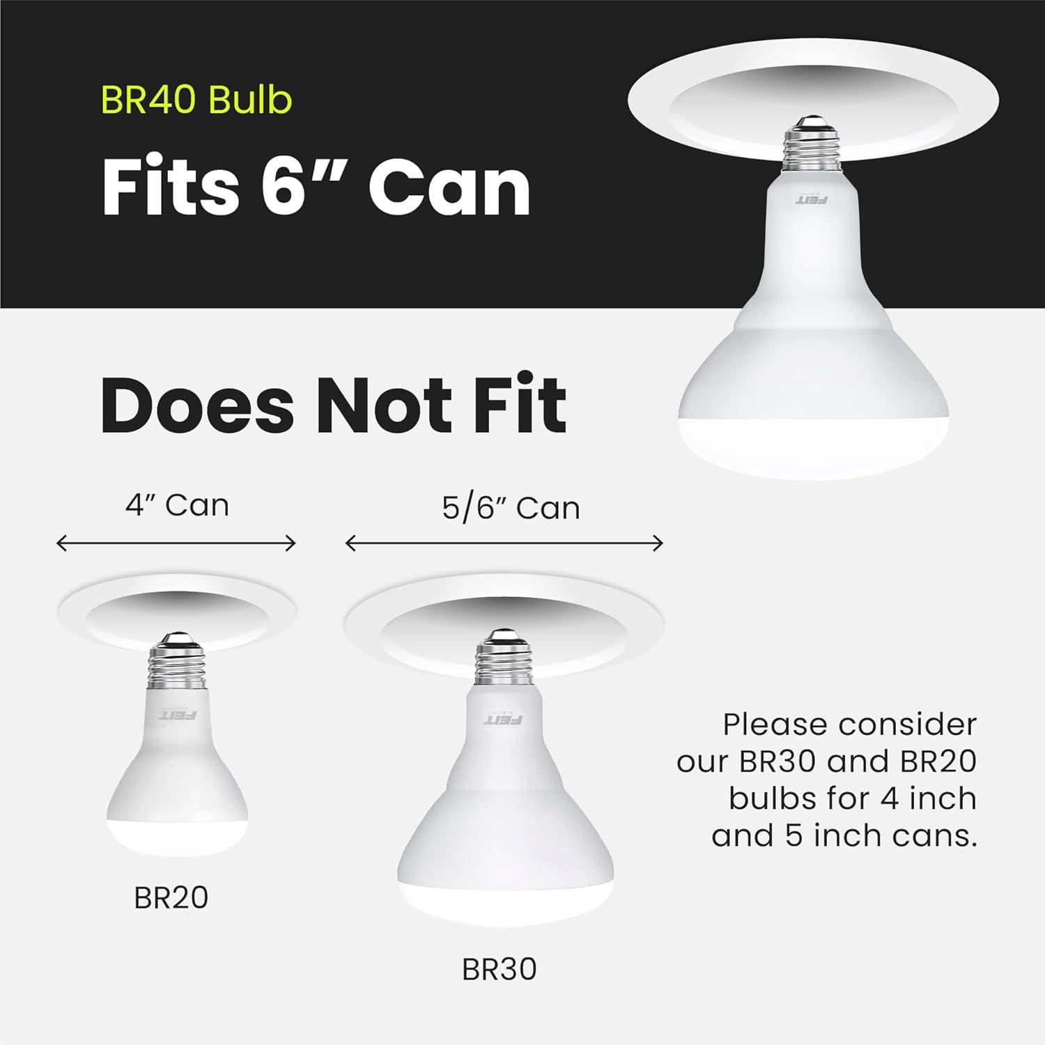 Feit Electric Performance BR40 E26 (Medium) LED Bulb Soft White 65 Watt Equivalence 2 pk
