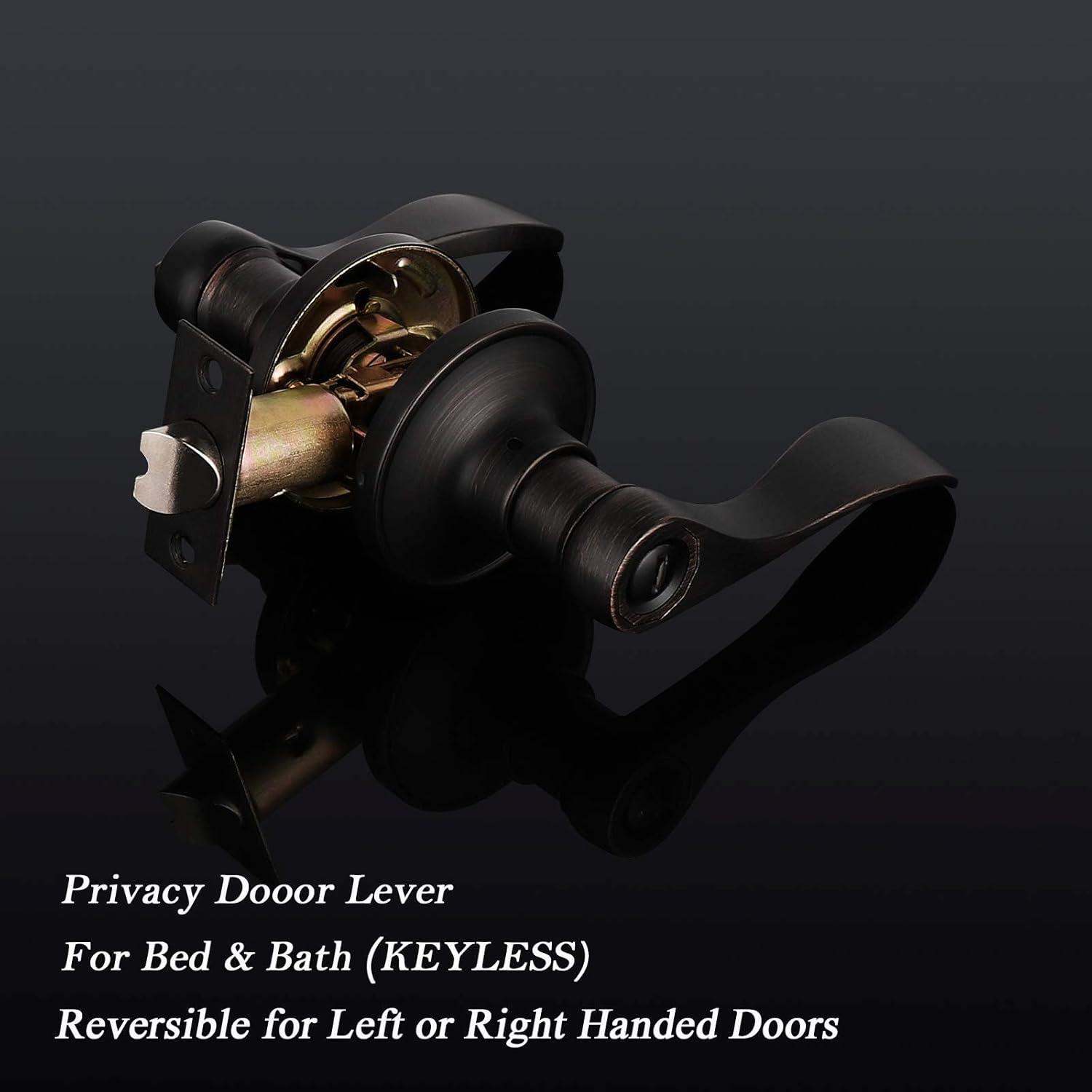 Oil Rubbed Bronze Modern Key Lock Door Lever Set