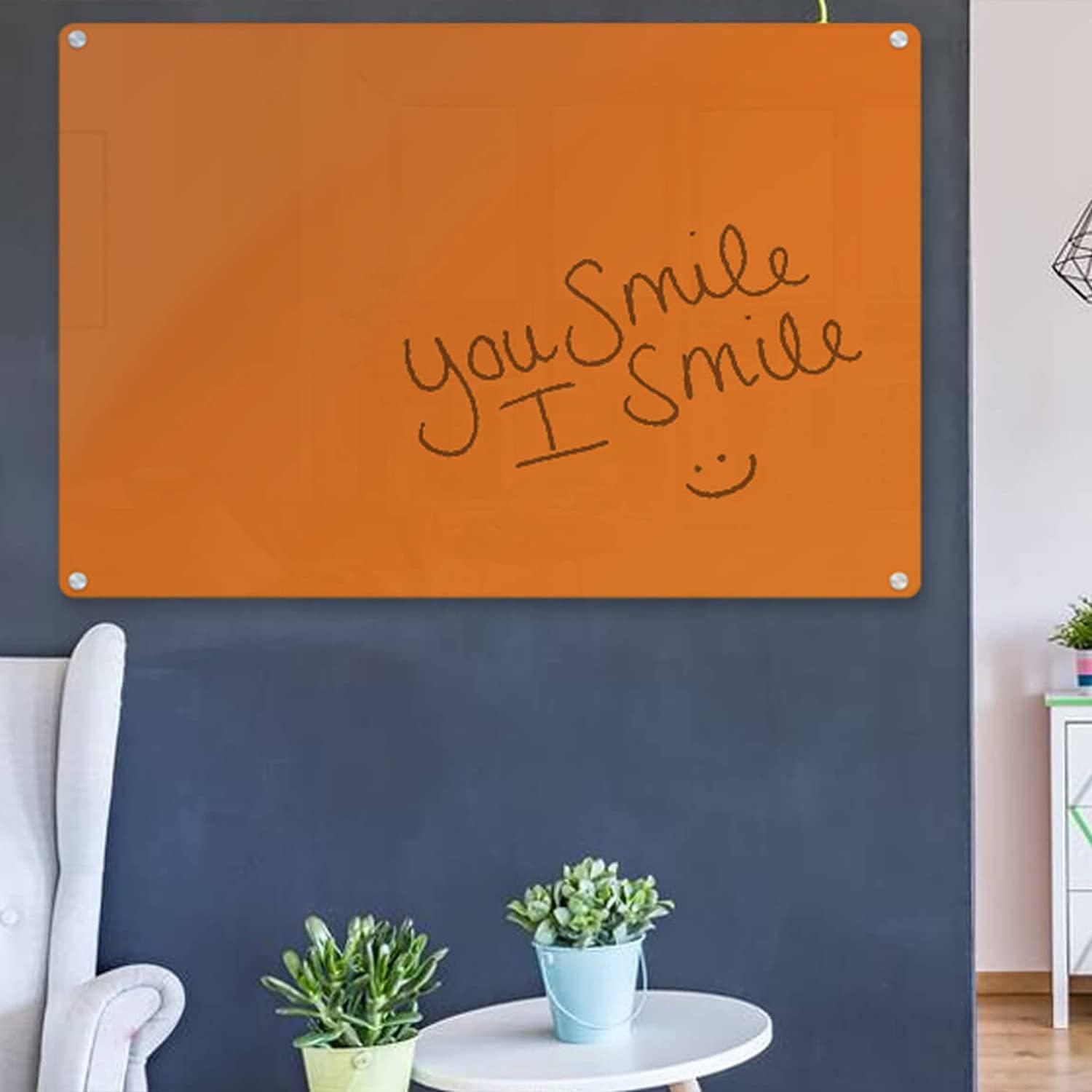 Floating Magnetic Eraser Glass Board 16" X 16" Inches Eased Corners - Black