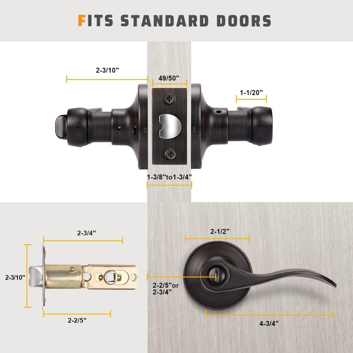 Oil Rubbed Bronze Modern Key Lock Door Lever Set