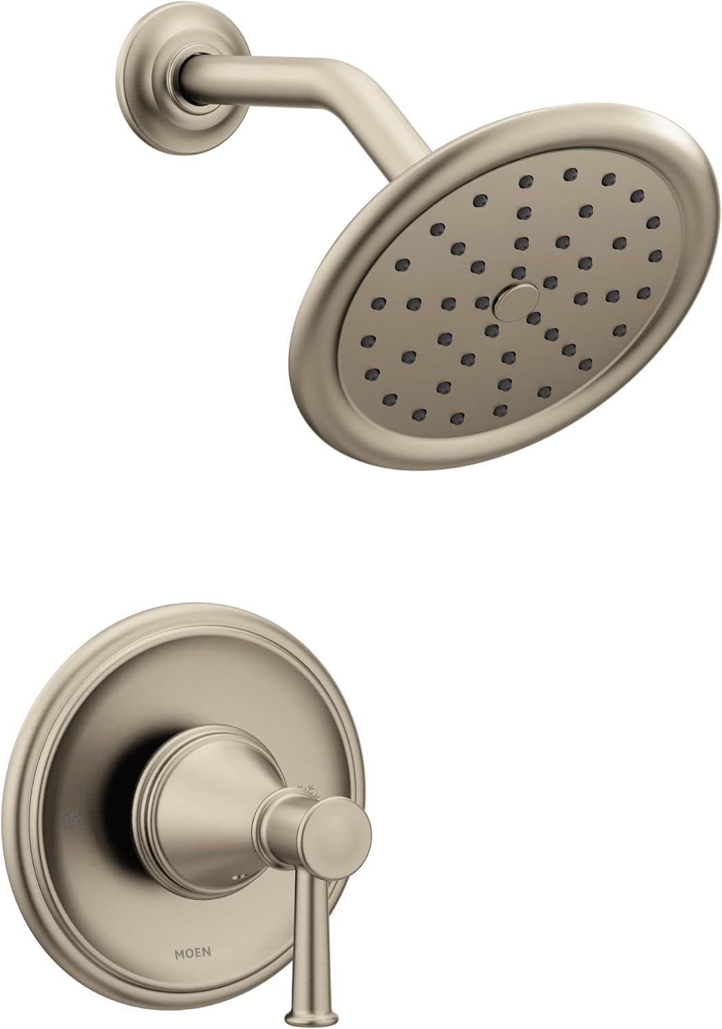 Classic 7" Polished Nickel Rain Showerhead with Pressure-Balancing Valve