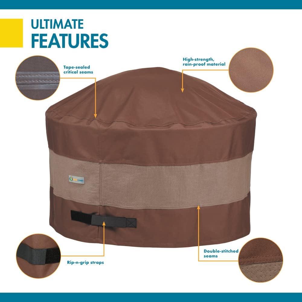 Classic Accessories  44 in. Dia. Ultimate Round Fire Pit with Duck Covers, Mocha Cappuccino