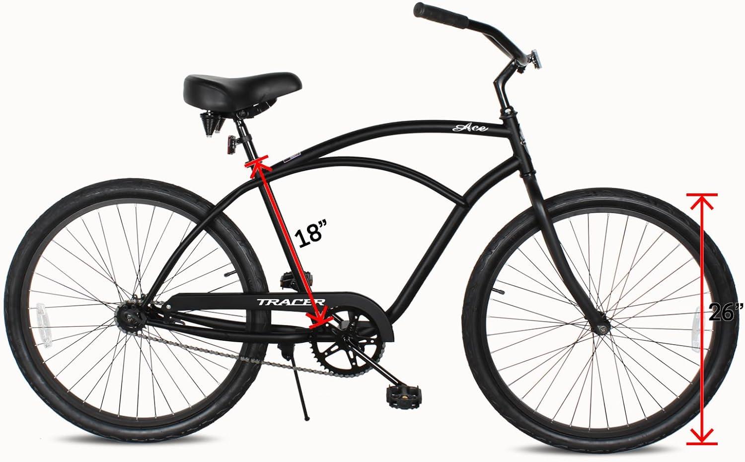 Tracer ACE Bicicleta de Playa de 26 Pulgadas para Mujer, Rosa, Velocidad Nica, Freno de Montaña, Bicicleta Urbana de Cercanías para Adultos