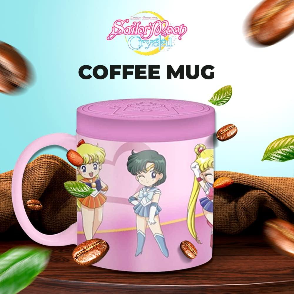 Just Funky Sailor Moon Sailor Scouts 16 Ounce Ceramic Mug with Lid