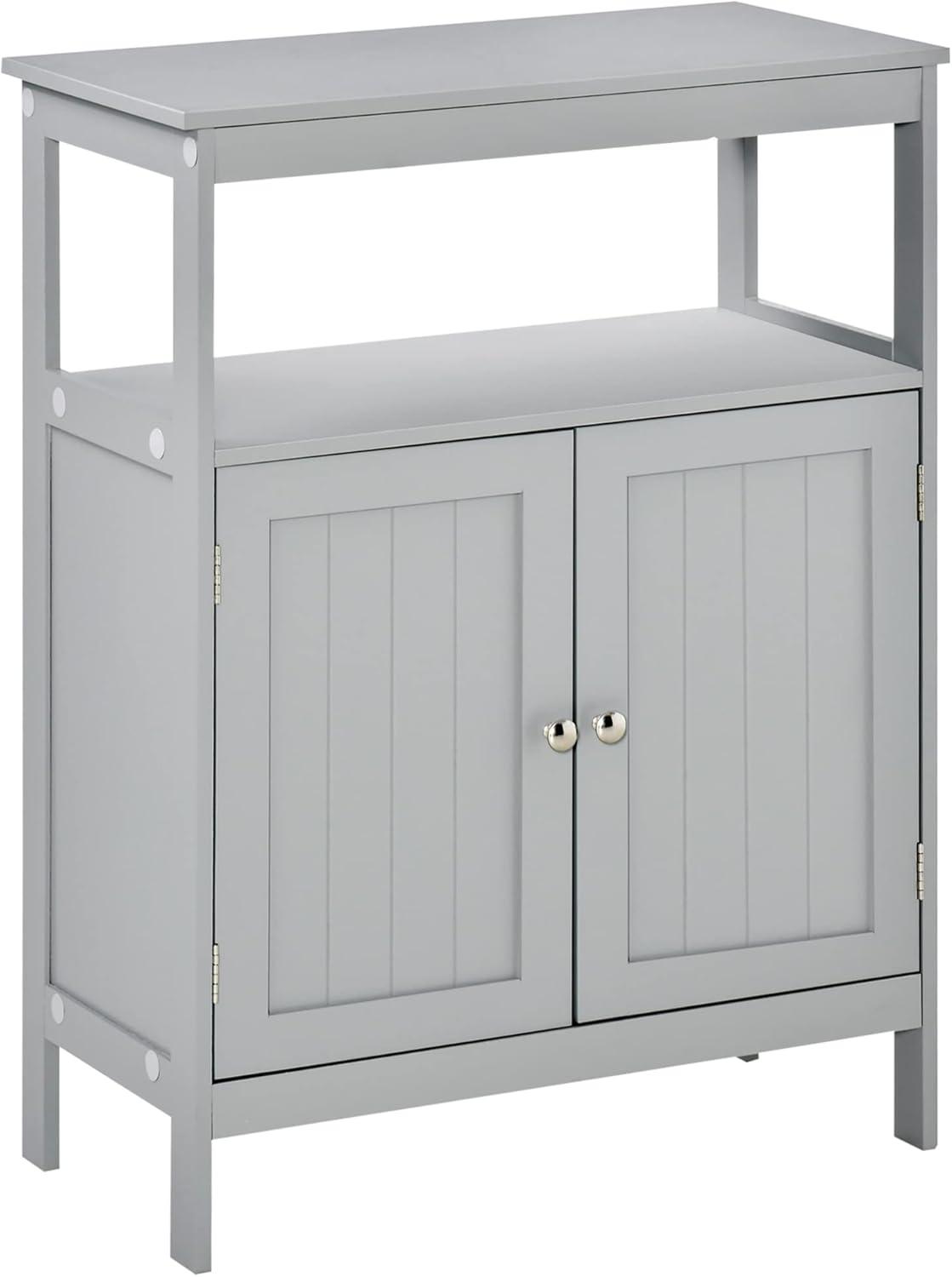 kleankin Freestanding Modern Bathroom Storage Cabinet, with Doors and Open Shelf, Bathroom Organizer Furniture