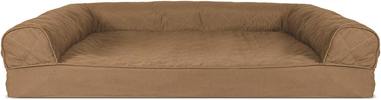 FurHaven Quilted Orthopedic Sofa Dog Bed - Large, Warm Brown