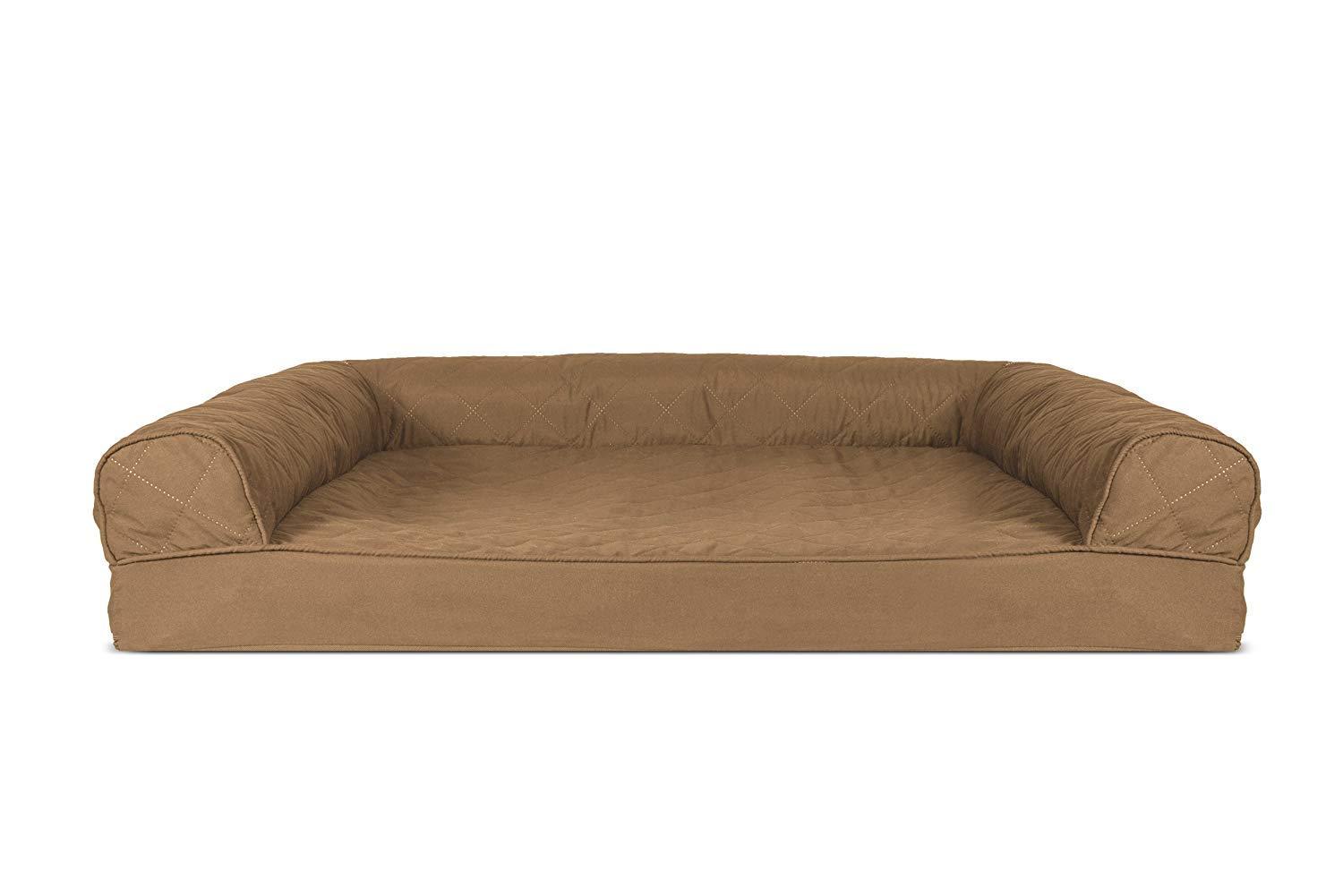 FurHaven Quilted Orthopedic Sofa Dog Bed - Large, Warm Brown