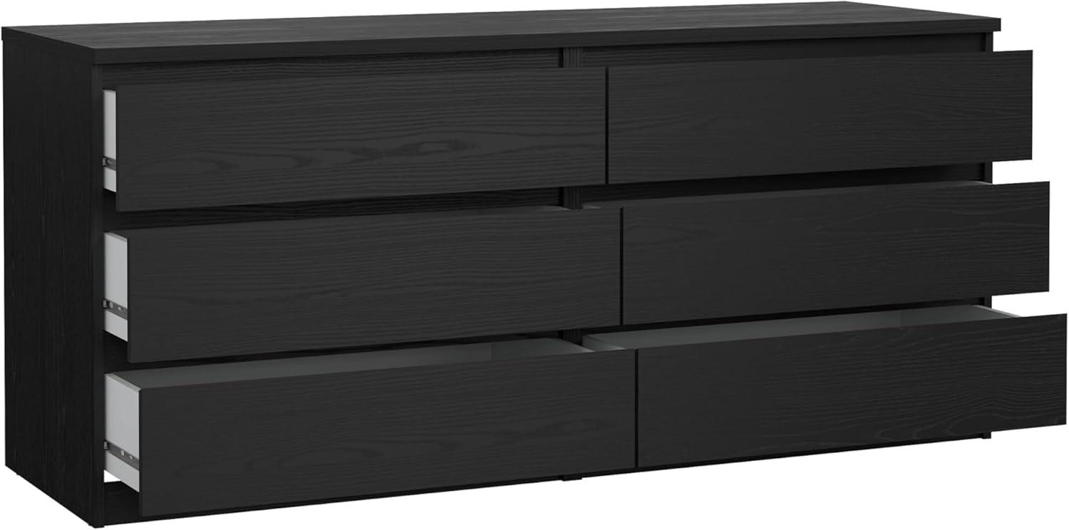 Tvilum Scottsdale 6 Drawer Double Dresser for Adults, Black