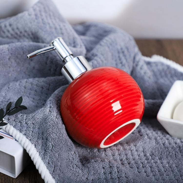 123Arts Ceramic Retro Soap Dispenser with Pump Soap Bottle Lotion Bottle