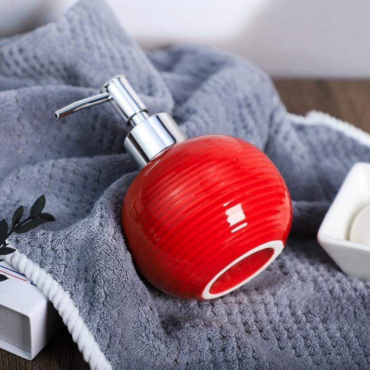 123Arts Ceramic Retro Soap Dispenser with Pump Soap Bottle Lotion Bottle