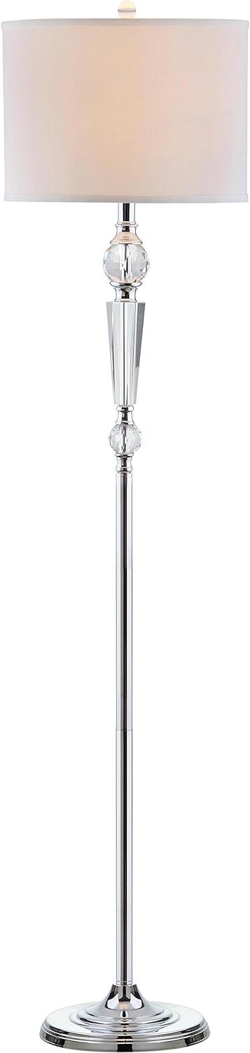 Savannah Crystal-Chrome 60-inch Traditional Floor Lamp with White Shade