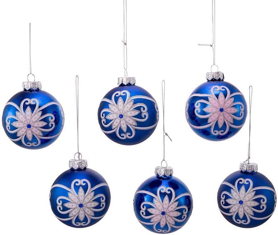 Glass Christmas Ball Ornament (Set of 6)