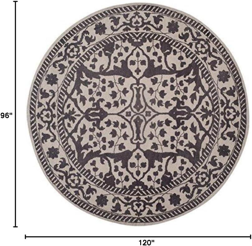 SAFAVIEH Restoration Vintage Collection Area Rug - 8' x 10', Silver & Grey, Handmade Distressed Wool, Ideal for High Traffic Areas in Living Room, Bedroom (RVT102H)