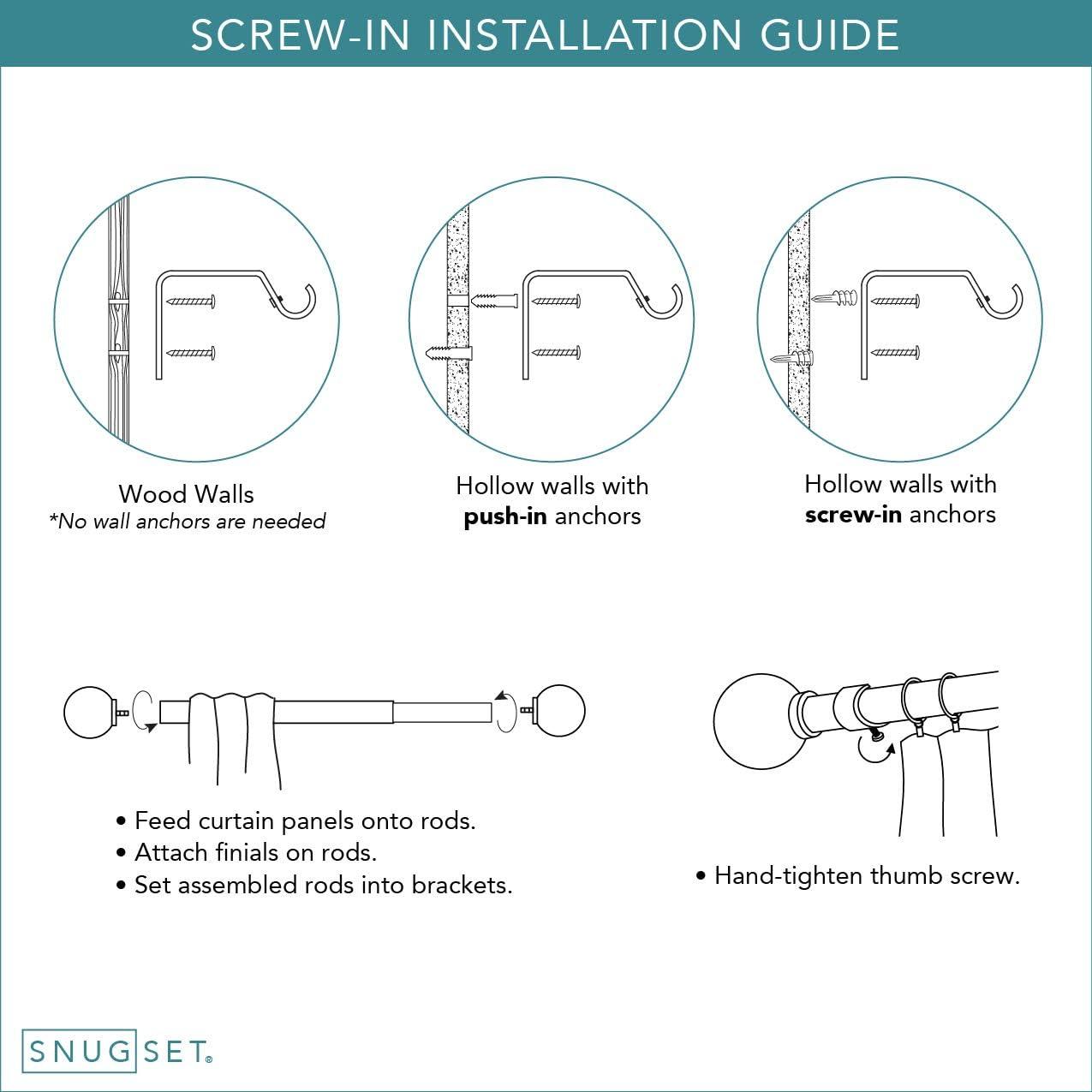 SnugSet Aiden Adjustable Single Curtain Rod