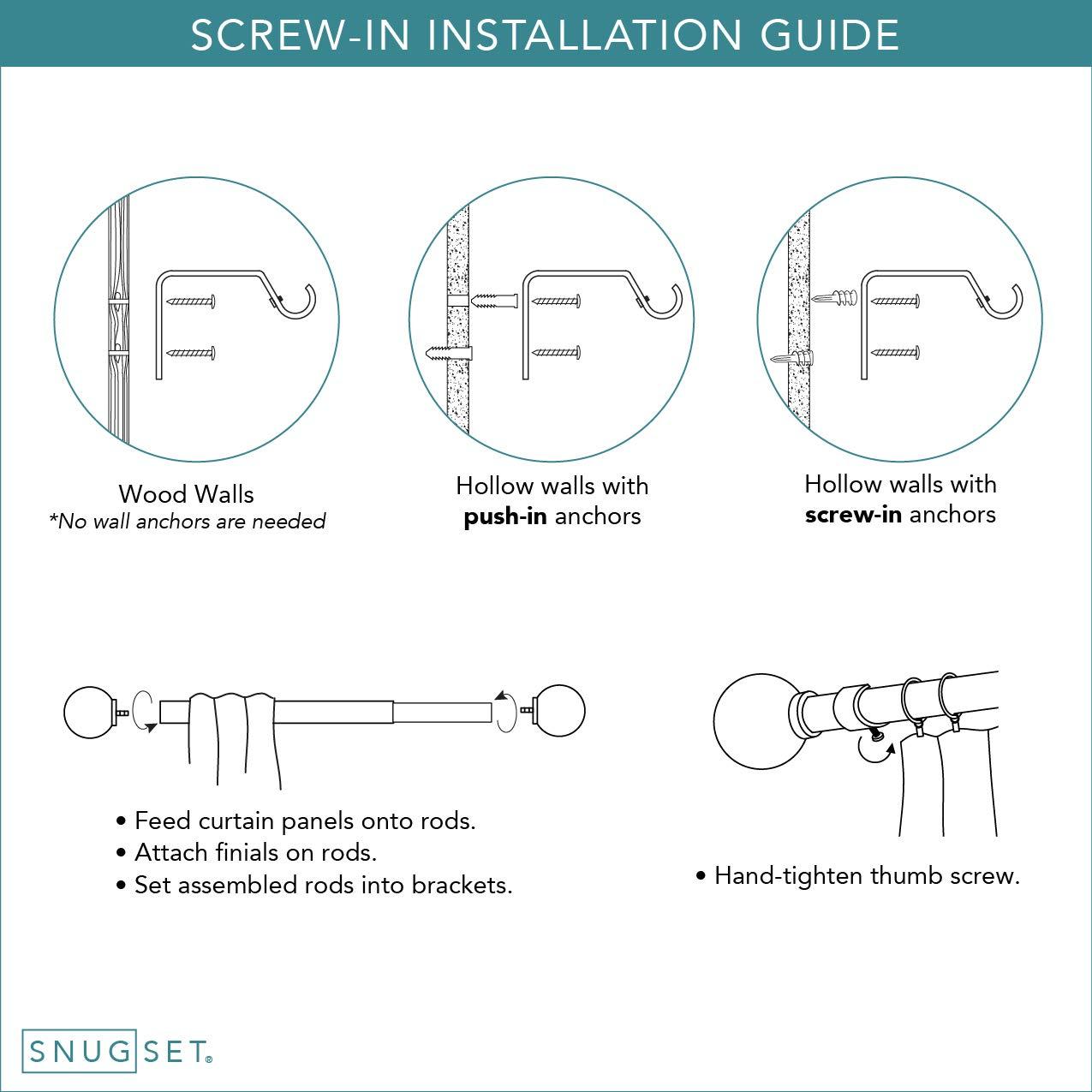 SnugSet Andrew Steel Adjustable Single Curtain Rod