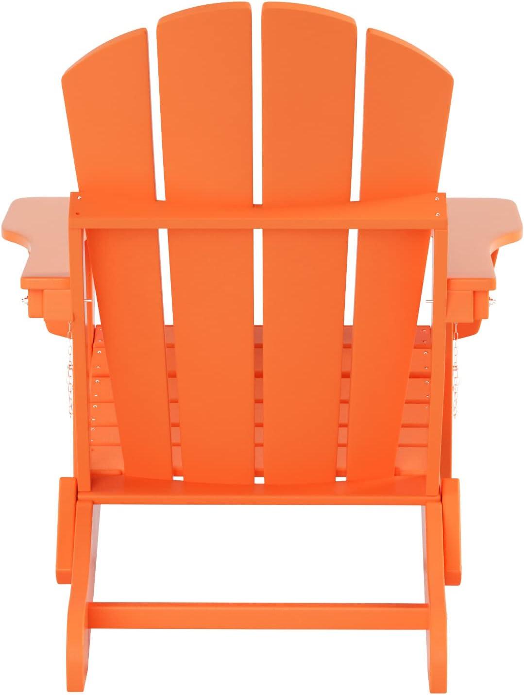 Westin Outdoor Braxton Folding Plastic Adirondack Chair (Set of 2), Orange