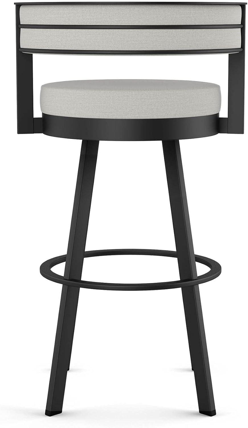 Browser 26 in. Light Grey Polyester/Black Metal Swivel Counter Stool