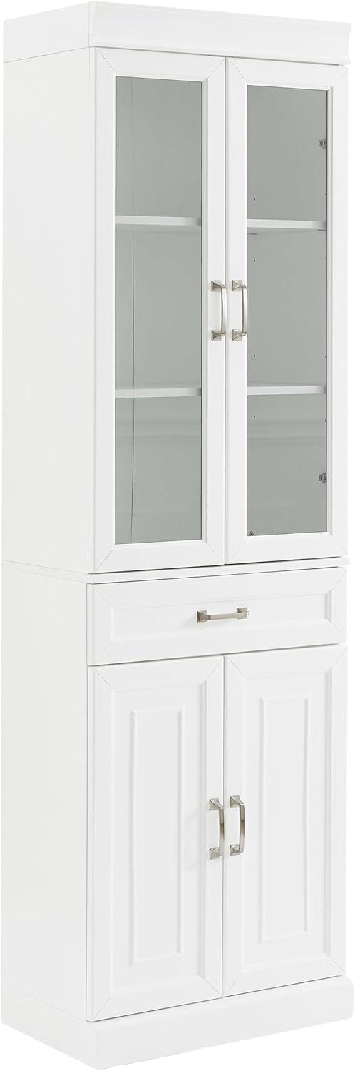 Stanton White Glass Door Pantry with Adjustable Shelves