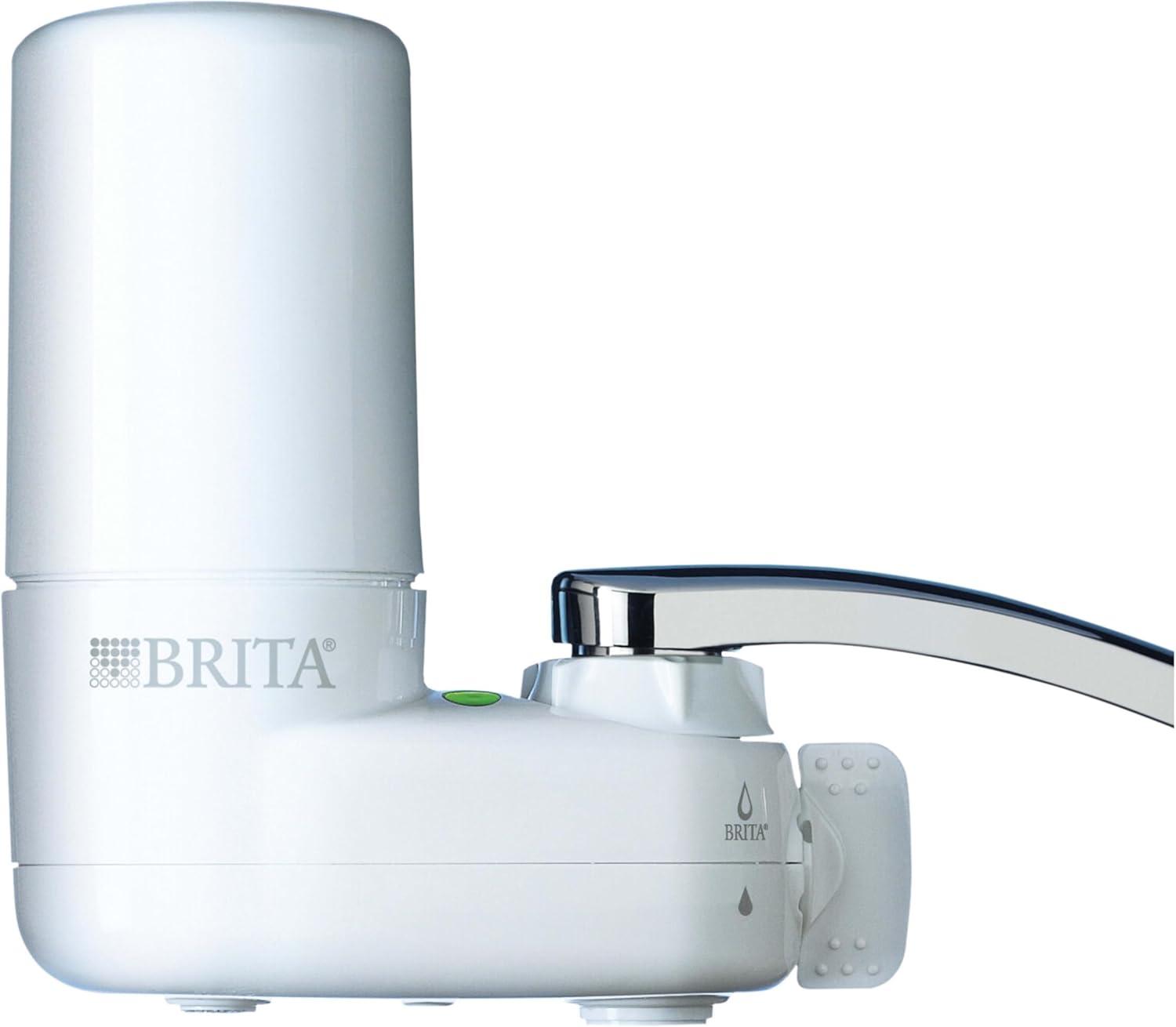 Brita Basic Faucet Mount System, Water Filter Reduces Lead and Chlorine, White